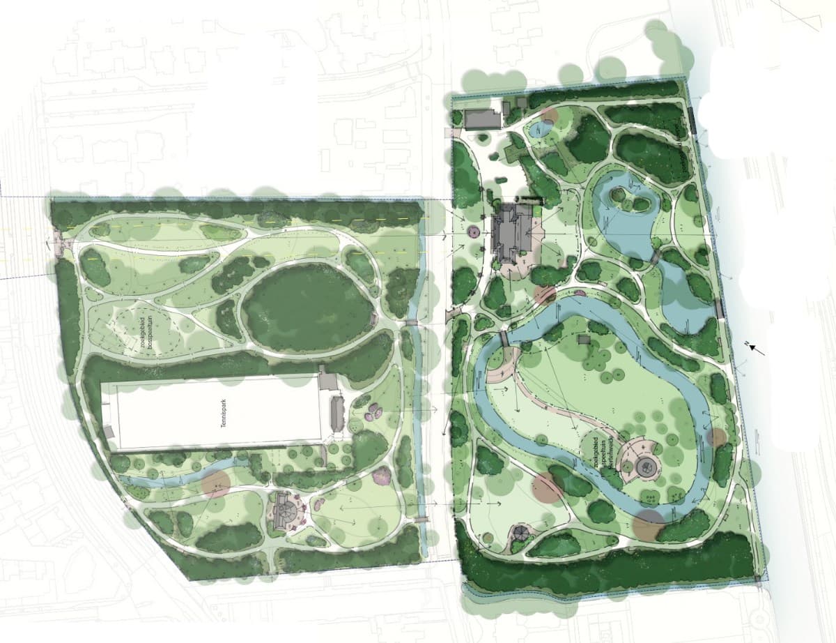 Plattegrond park nieuwe situatie